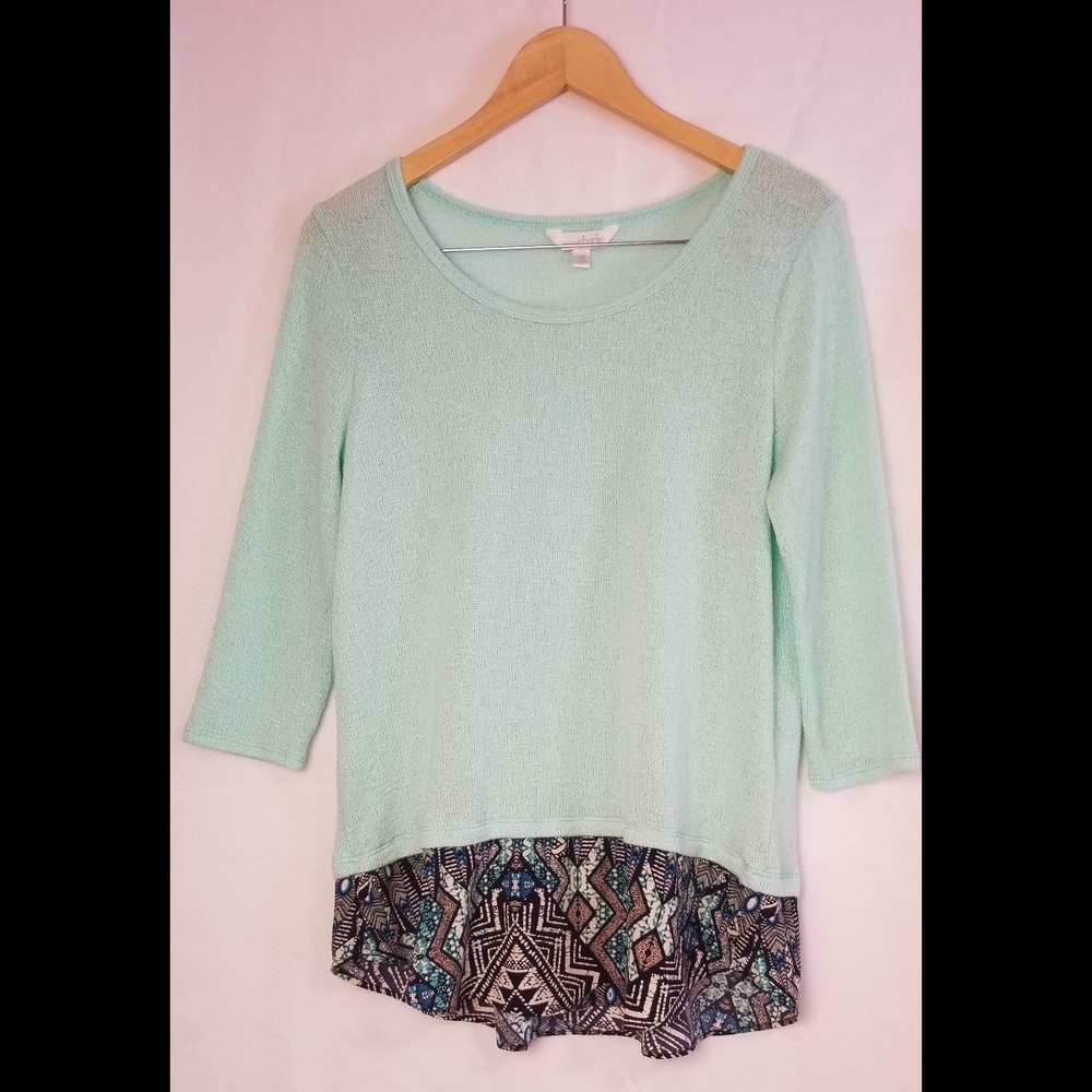 Charming Charlie Mint Green Layered Blouse Size Medium